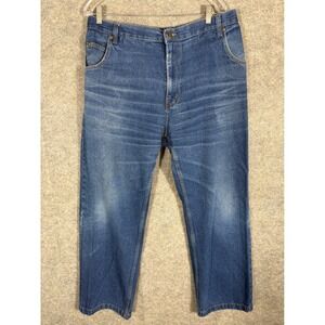 DUKE HABAND Relaxed Fit Jeans Mens 38 Waist Blue Cotton Straight Leg Pants